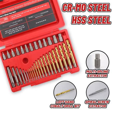 Snapklik 39 Pcs Screw Extractor Set 6542 4341 HSS Left Hand