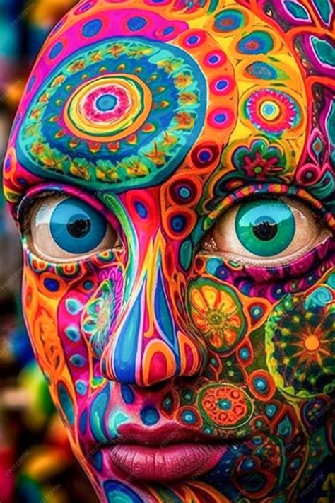 Premium AI Image | The uniqueness of trippy costumes at burning man ...