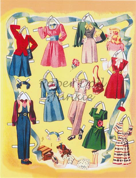 Printable Paper Dolls Instant Download Vintage Paper Dolls Etsy