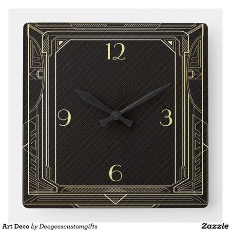 60th Birthday Art Deco Gold Black Great Gatsby Square Wall Clock Zazzle Artofit