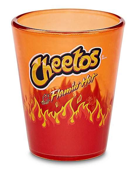 Flamin Hot Cheetos Shot Glass 1 5 Oz Spencer S