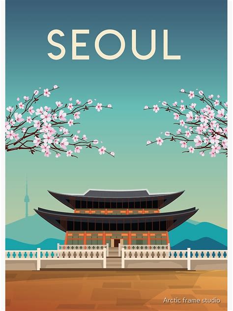 Seoul Korea South Korea Travel Poster Poster For Sale By Arctic Frame