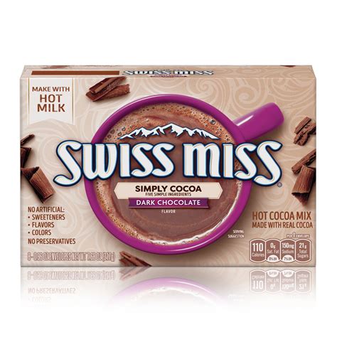 Swiss Miss Simply Cocoa Dark Chocolate Flavored Hot Cocoa Mix Count Hot Cocoa Mix Packets