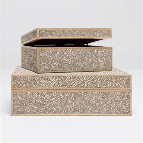 Made Goods Cooper Box Set Of Sand Realistic Faux Shagreen In