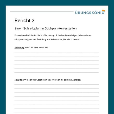 Königspaket Bericht Schreiben Deutsch 6 Klasse Inklusive Test