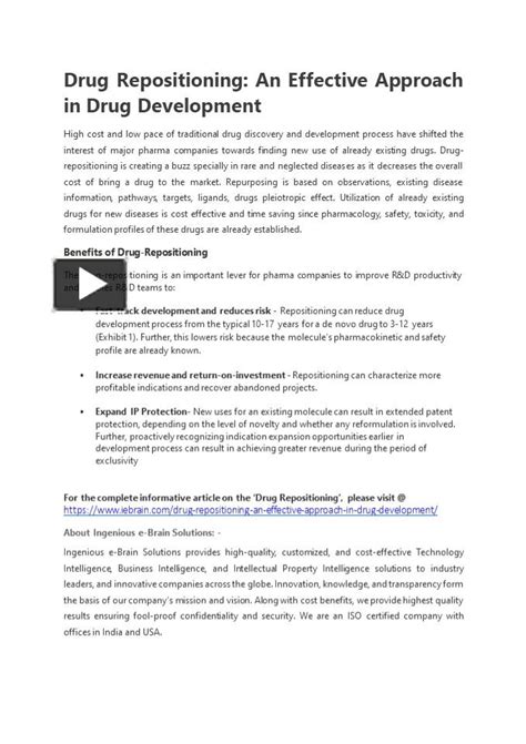 Ppt Drug Repositioning An Effective Approach In Drug Development