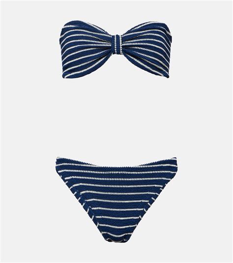 Jean Striped Bikini In Blue Hunza G Mytheresa