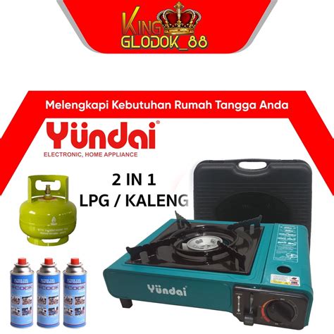 Jual KOMPOR PORTABLE Yundai BISA GAS PORTABLE HI COOK GAS TOKAI