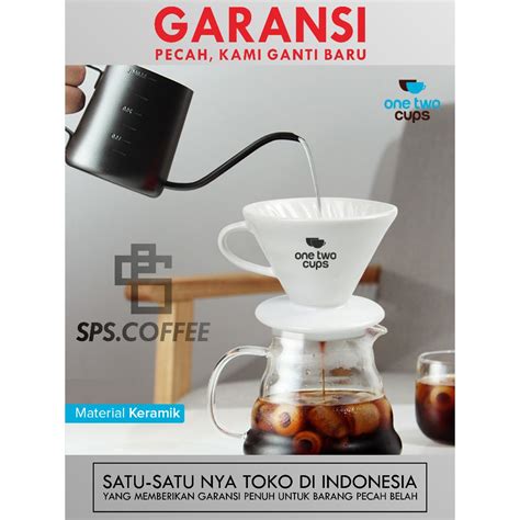 Jual V60 Dripper Server Kopi V60 Keramik One Two Cups Filter Penyaring