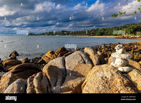 Rock Beach Bo Phut Ko Samui Thailand Stock Photo Alamy