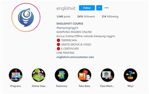 Belajar Bahasa Inggris Online Via Akun Instagram