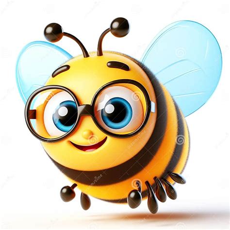 3d Funny Bee Cartoon Insects For Children S Illustrations Stock