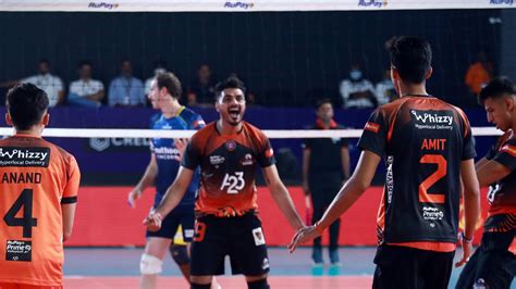 Prime Volleyball League Rohit Amit Power Hyderabad Black Hawks To 4 1