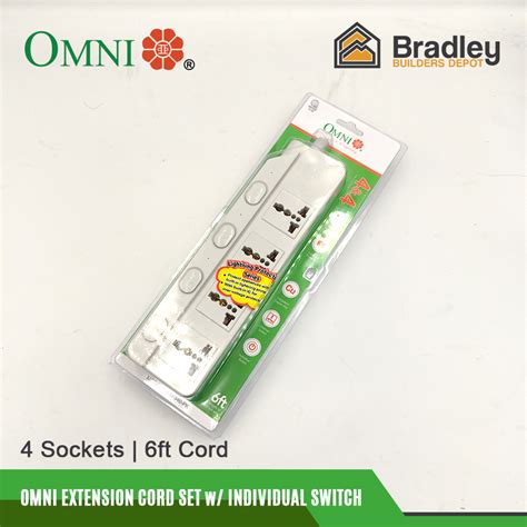 Omni Universal Extension Cord Set W Individual Switches 4 5 6 Gang