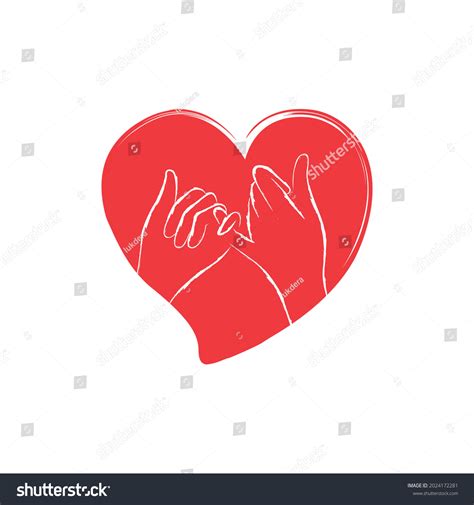 Illustration Two Intertwined Hands Form Promise Stock Vector Royalty