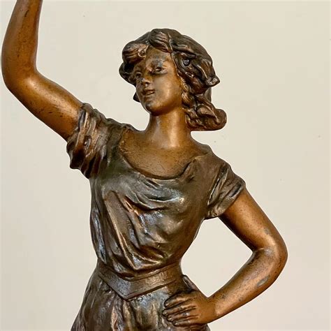 Antique French Spelter Statue Of Maiden By Rullony For Sale At Stdibs