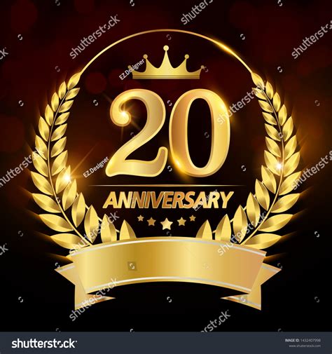 20 Anniversary Celebration Luxury Gold Stock Vector (Royalty Free ...