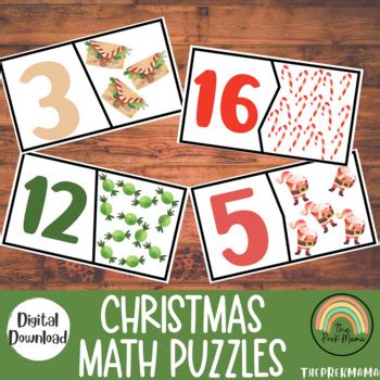 Christmas Math Puzzles by The PreK Mama | TPT