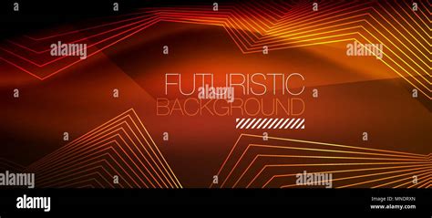 Straight Neon Lines Straight Neon Lines In Dark Space Vector Techno