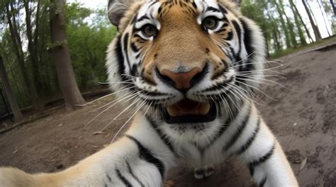 Tigre tomando selfies que te harán sonreír animales locos que tomaron