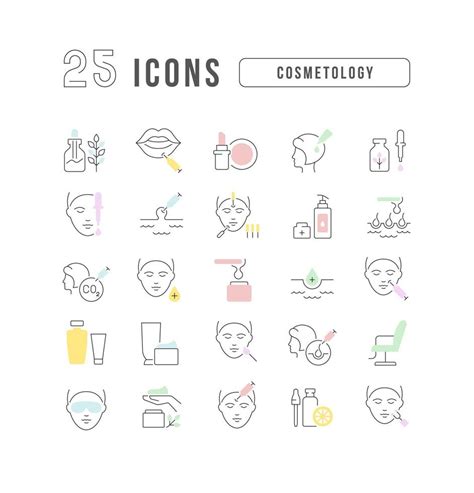 Set Of Linear Icons Of Cosmetology 9639476 Vector Art At Vecteezy