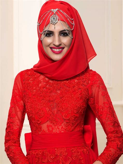 Long Sleeve Chiffon And Lace Muslim Wedding Dress Matching Hijab Free