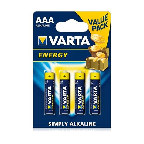 Pila alcalina Energy LR03 AAA 1 5V blister 4 pilas VARTA Ferretería