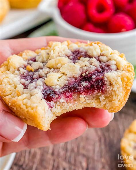 Raspberry Crumble Cookies • Love From The Oven