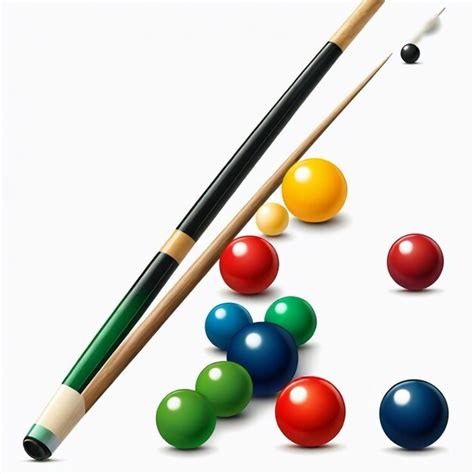 A Pool Ball With A Green And Red Ball Next To It Premium Ai Generated