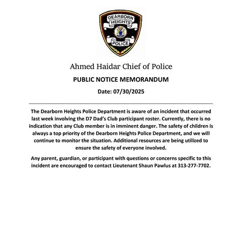 Dearborn Heights... - Dearborn Heights Police Department