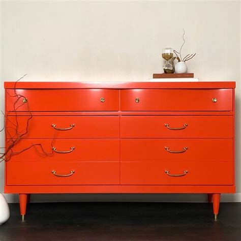 Sold Mid Century Modern 6 Drawers Dresser Bassett Etsy