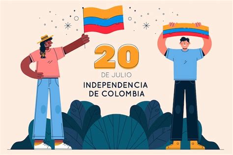 Piso De Julio Independencia De Colombia Ilustracion Vector Premium