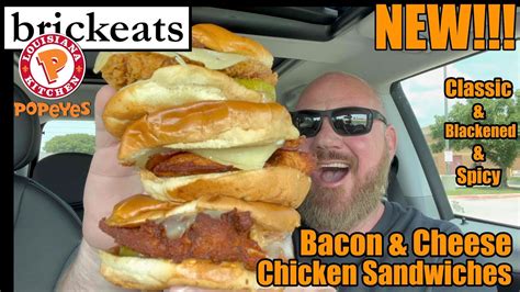 Popeyes New Bacon And Cheese Chicken Sandwich Review Classic Blackened And Spicy Brickeats