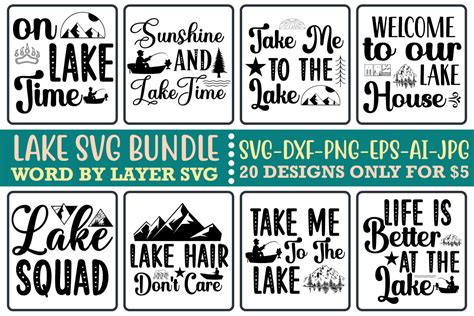 Lake SVG Bundle Bundle Creative Fabrica