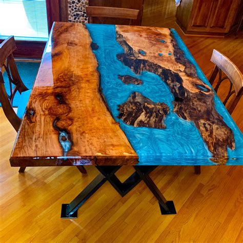River Dining Table Etsy Resin Table Diy Resin Table Wood Table Design