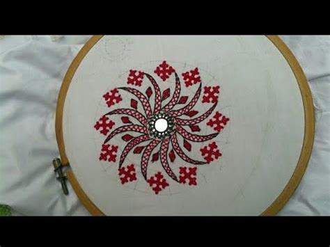 Kutch Work SindhiKadhi Gujrati Stitch Circle Design With Basic Motifs