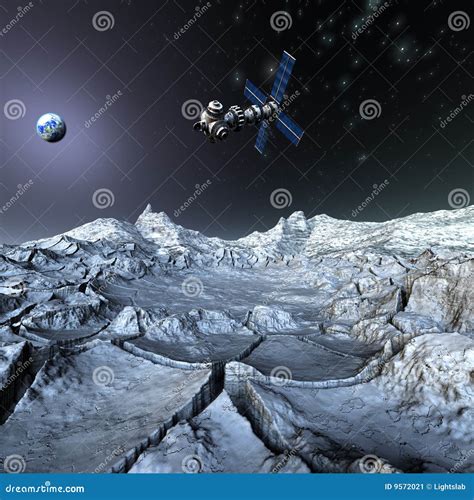 Satelite Sputnik Orbiting Earth In Space Royalty Free Stock Photo