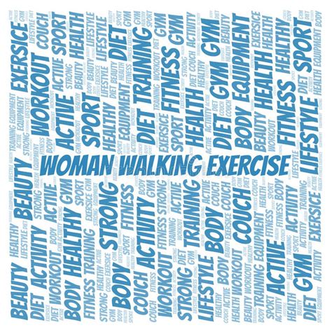 Woman Walking Exercise Word Cloud Wordcloud Made With Text Only Stock