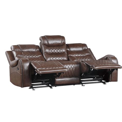 Brown Power Reclining Sofa - Mancavia