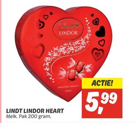 Lindt Lindor Heart 200 Gram Aanbieding Bij Dekamarkt