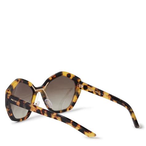 Prada Black 0pr 08xs Octagonal Sunglasses Women Tortoise Flannels