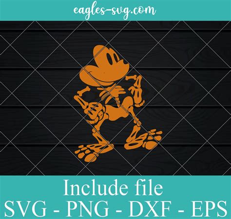 Disney Mickey Mouse Halloween Skeleton SVG PNG DXF EPS Cricut