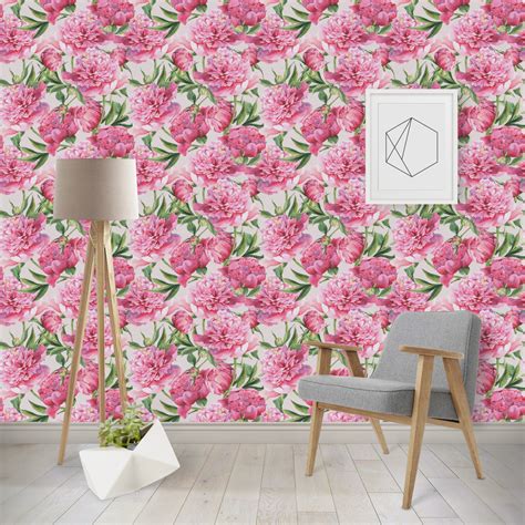 Custom Watercolor Peonies Wallpaper & Surface Covering | YouCustomizeIt