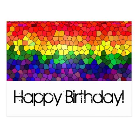 Stained Glass Rainbow Birthday Card Zazzle