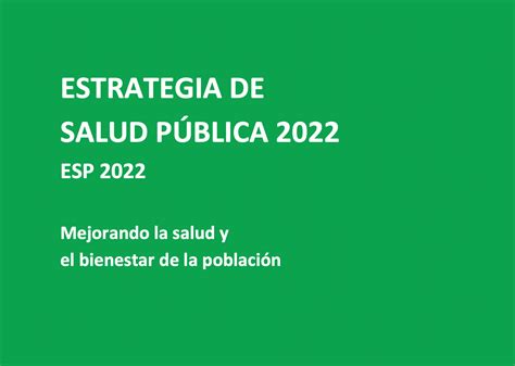 Estrategia De Salud P Blica Mejorando La Salud Y El Bienestar De