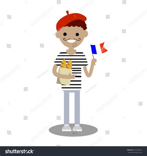 French Man Cartoon With Mustache