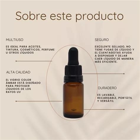 10 Envases Frasco Colirio Vidrio Ambar Con Pipeta Negra 15ml En Venta