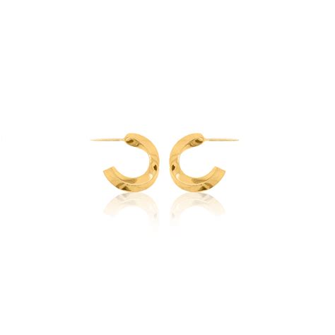 24kt Gold Chunky Twist Hoop Earrings Nebü Gold