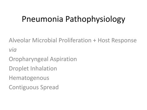 Ppt Pneumonia Pathophysiology Powerpoint Presentation Free Download Id 2122037