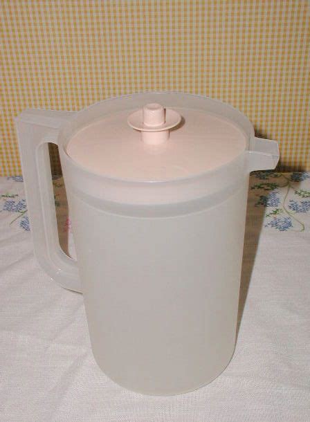 Tupperware Sheer Pitcher Beige Blush Push Button Lid Beverage Container